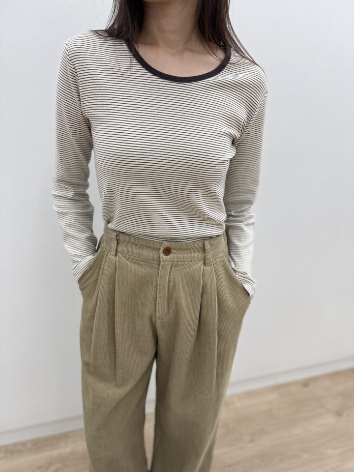Most - Korean Women Fashion - #vintagekidsstyle - Rody Striped Tee - 2