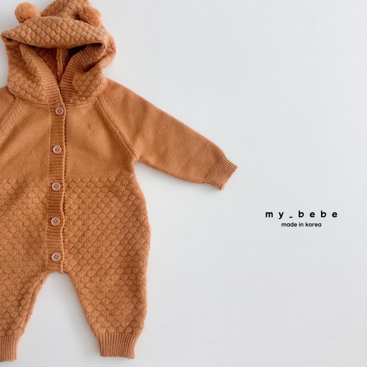 My Bebe - Korean Baby Fashion - #babyboutique - Pom Pom Hoodie Knit Suit - 10