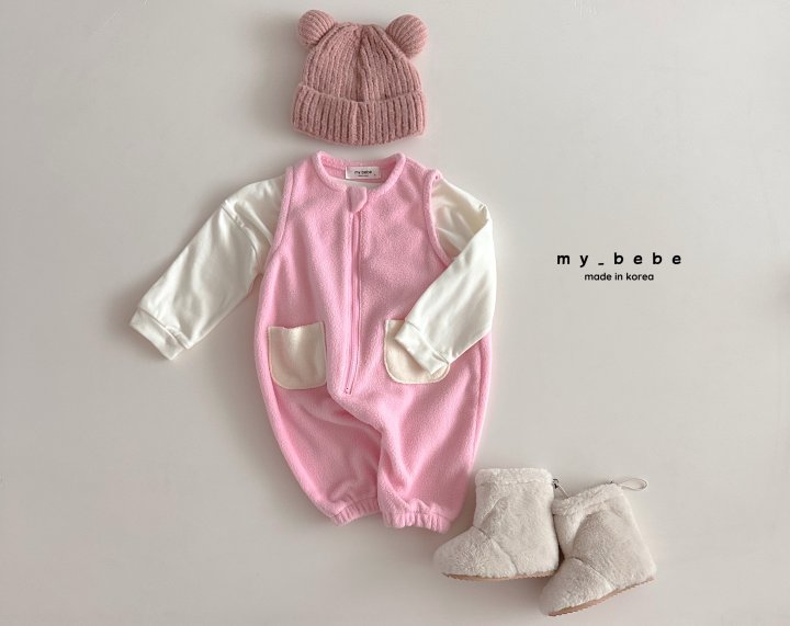 My Bebe - Korean Baby Fashion - #babyboutique - Fleece Overalls - 6