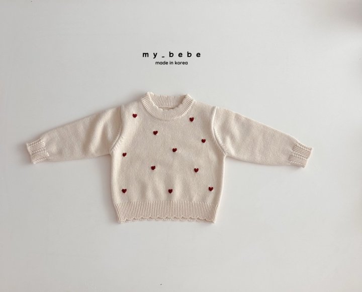 My Bebe - Korean Baby Fashion - #babyboutique - Heart Boom Knit - 7