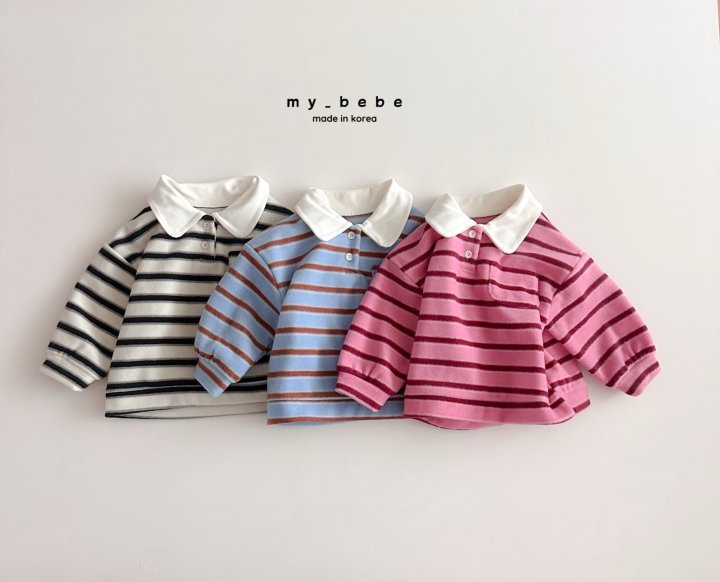 My Bebe - Korean Baby Fashion - #smilingbaby - Collar Fleece Tee - 4