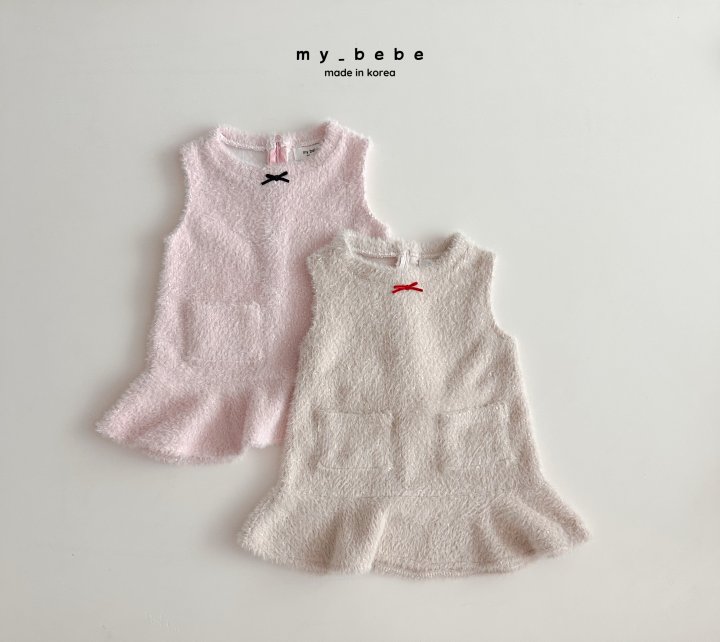 My Bebe - Korean Baby Fashion - #babyboutiqueclothing - Bubble Tweed One-piece
