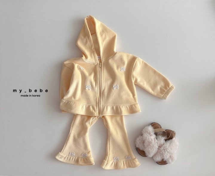 My Bebe - Korean Baby Fashion - #babyboutiqueclothing - Velour Frill Hoodie Zip-Up - 10