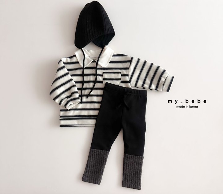 My Bebe - Korean Baby Fashion - #babyboutiqueclothing - Collar Fleece Tee - 5