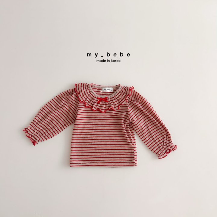 My Bebe - Korean Baby Fashion - #babyboutique - Merry Wool Frill Tee - 4