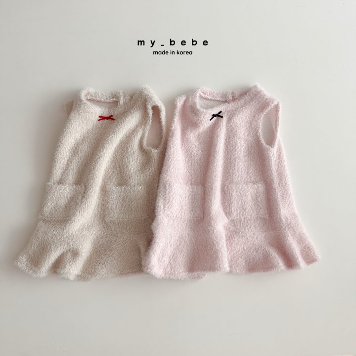 My Bebe - Korean Baby Fashion - #babyclothing - Bubble Tweed One-piece - 2