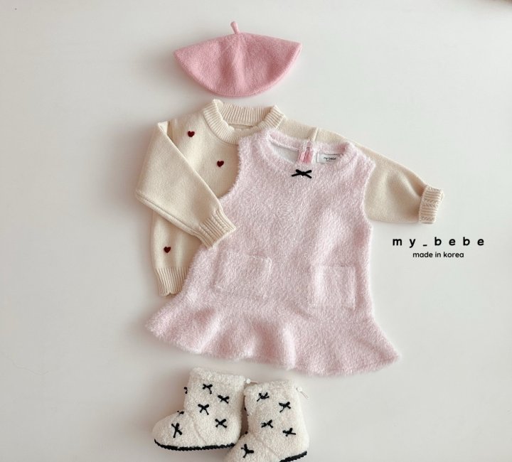 My Bebe - Korean Baby Fashion - #babyclothing - Heart Boom Knit - 9