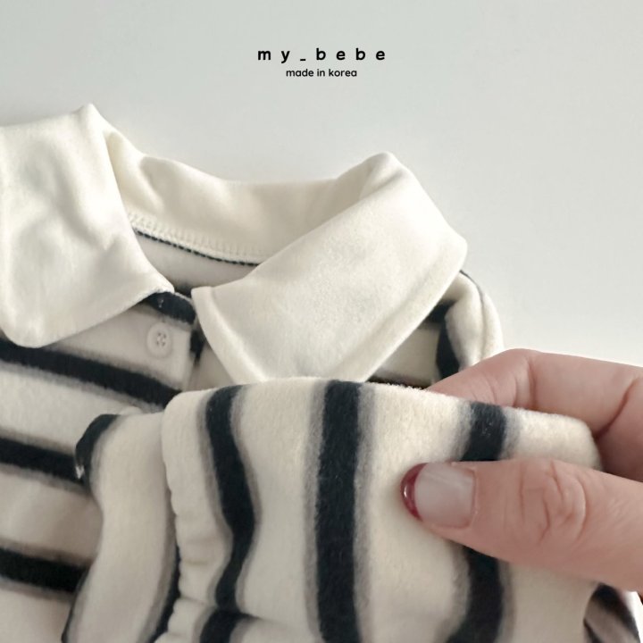 My Bebe - Korean Baby Fashion - #babyclothing - Collar Fleece Tee - 6