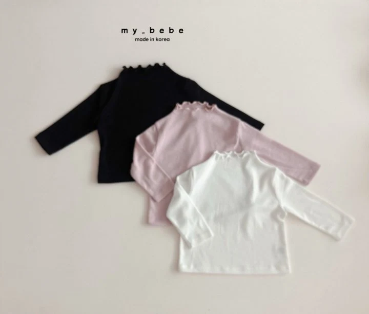 My Bebe - Korean Baby Fashion - #babyclothing - Wool Half Turtleneck Tee - 2