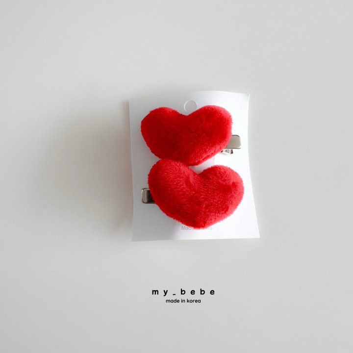 My Bebe - Korean Baby Fashion - #babyclothing - Heart Claw Clip - 4
