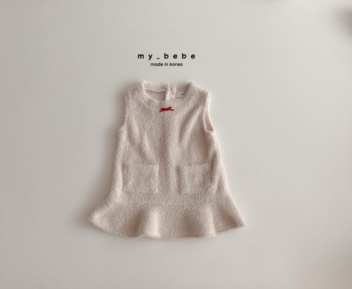 My Bebe - Korean Baby Fashion - #babyfashion - Bubble Tweed One-piece - 3