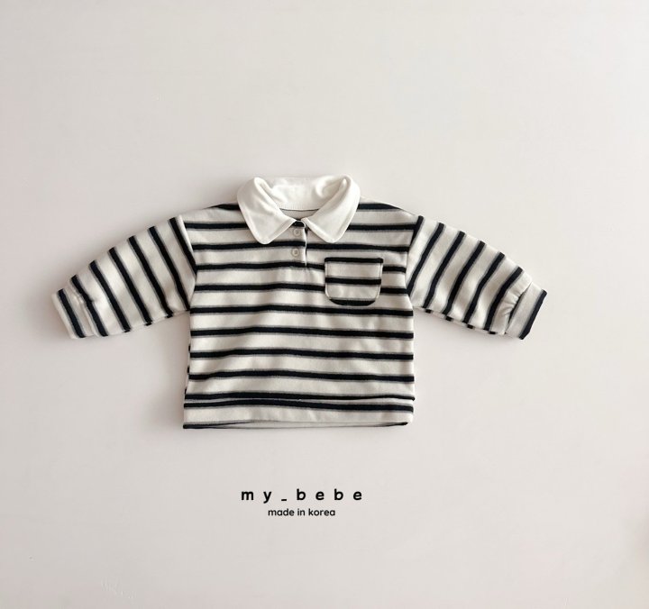 My Bebe - Korean Baby Fashion - #babyfashion - Collar Fleece Tee - 7