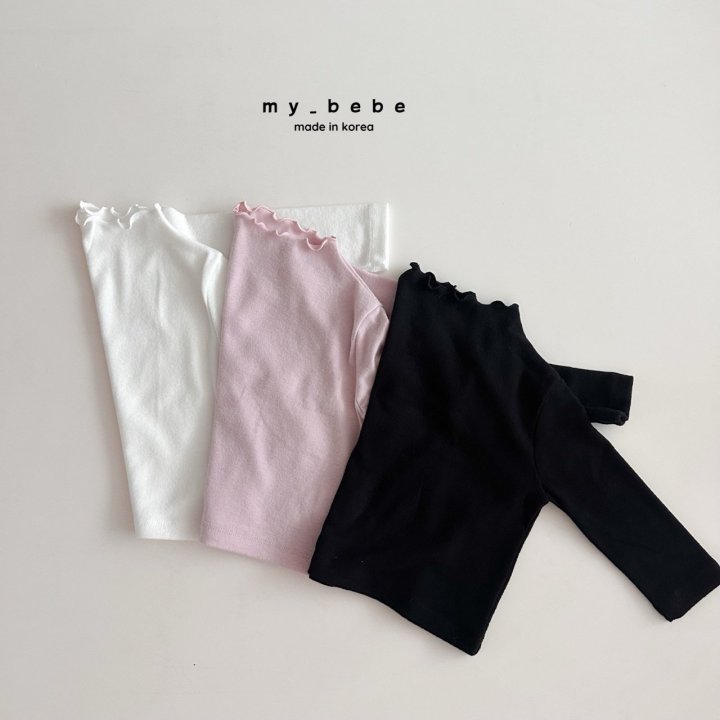 My Bebe - Korean Baby Fashion - #babyfashion - Wool Half Turtleneck Tee - 3