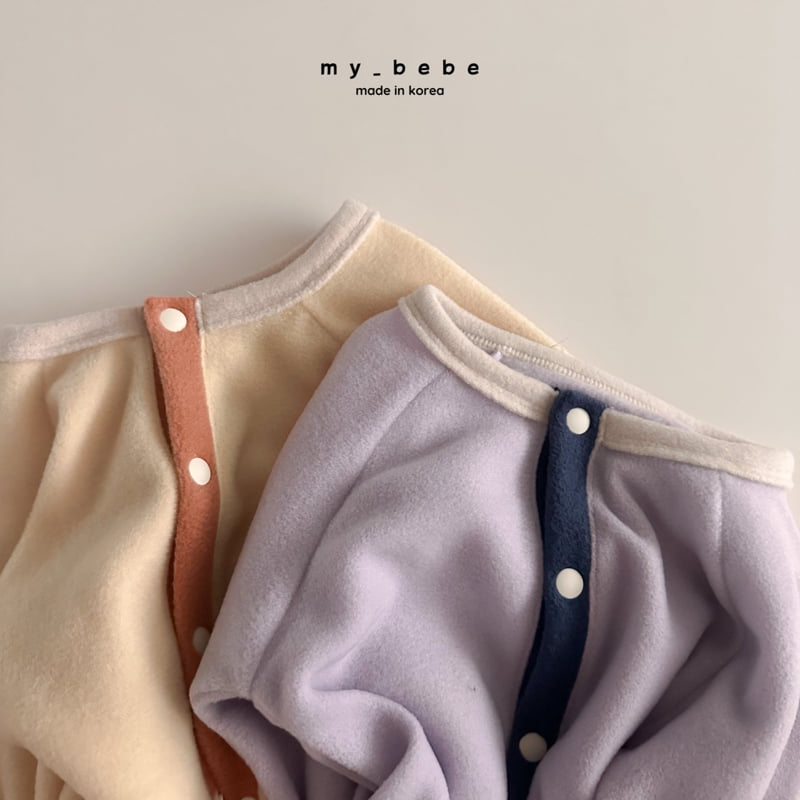 My Bebe - Korean Baby Fashion - #babyfever - Snap Fleece Bodysuit - 12