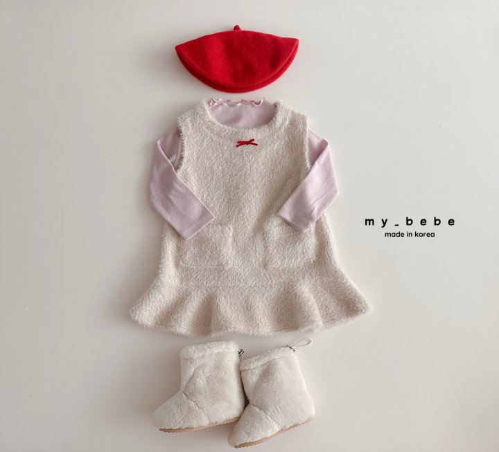 My Bebe - Korean Baby Fashion - #babyfashion - Bubble Tweed One-piece - 4