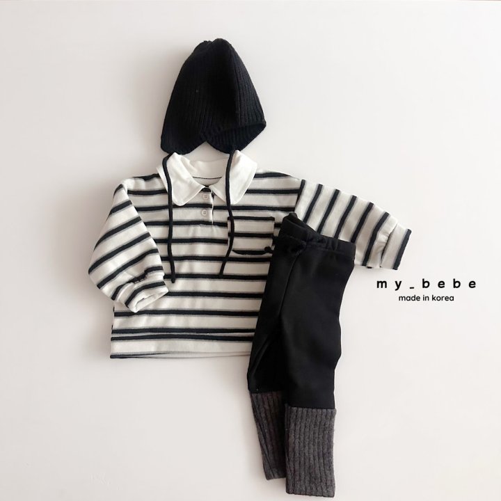 My Bebe - Korean Baby Fashion - #babyfever - Collar Fleece Tee - 8