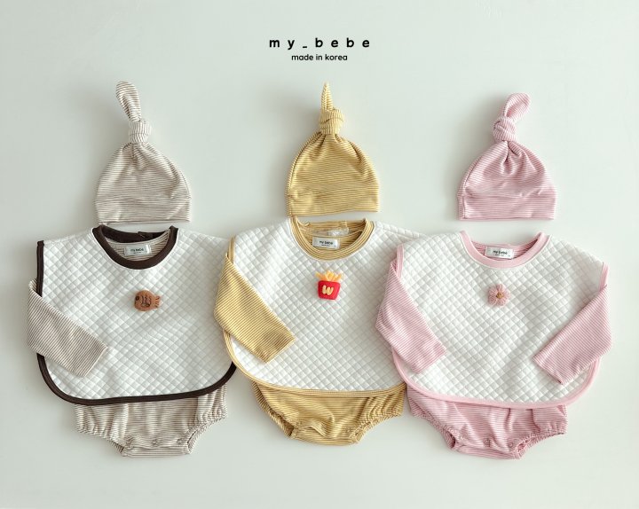 My Bebe - Korean Baby Fashion - #babygirlfashion - Chubby Suit Set (Suit + Bonnet Set)