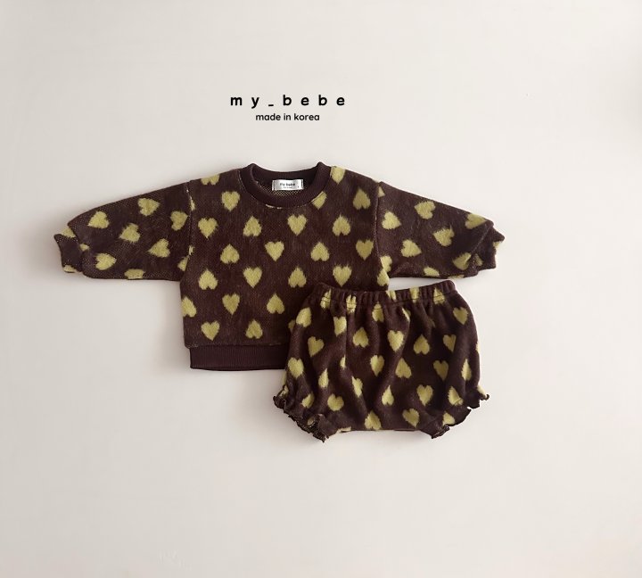 My Bebe - Korean Baby Fashion - #babygirlfashion - Heart Jacquard Bloomer Set - 9