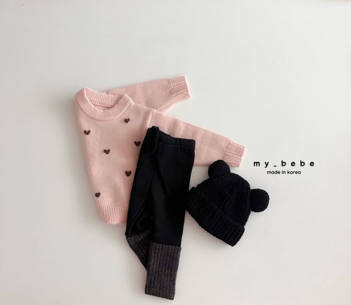 My Bebe - Korean Baby Fashion - #babygirlfashion - Heart Boom Knit - 12
