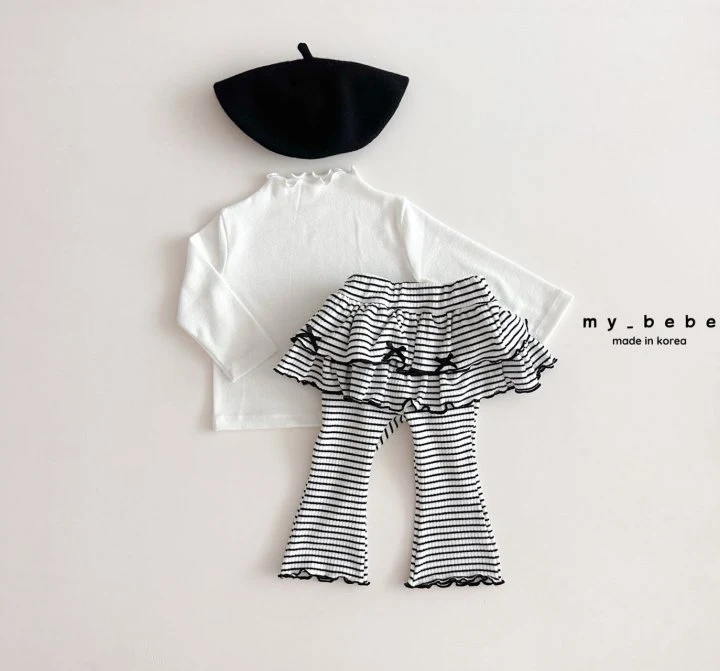 My Bebe - Korean Baby Fashion - #babygirlfashion - Wool Half Turtleneck Tee - 5