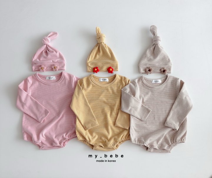 My Bebe - Korean Baby Fashion - #babylifestyle - Chubby Suit Set (Suit + Bonnet Set) - 2