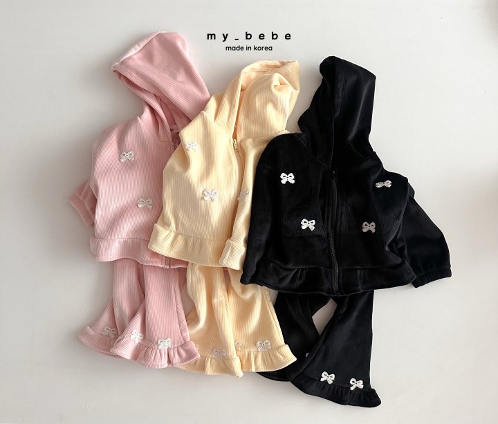 My Bebe - Korean Baby Fashion - #babygirlfashion - Velour Frill Bootcut Pants - 4