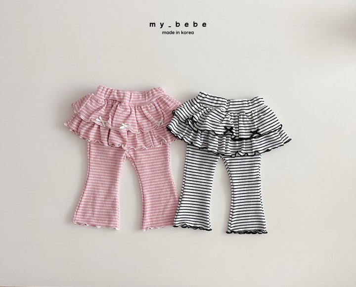 My Bebe - Korean Baby Fashion - #babylifestyle - Tiered Frill Bootcut Pants - 3