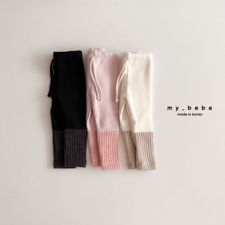My Bebe - Korean Baby Fashion - #babylifestyle - Angora String Sleeves Leggings - 2