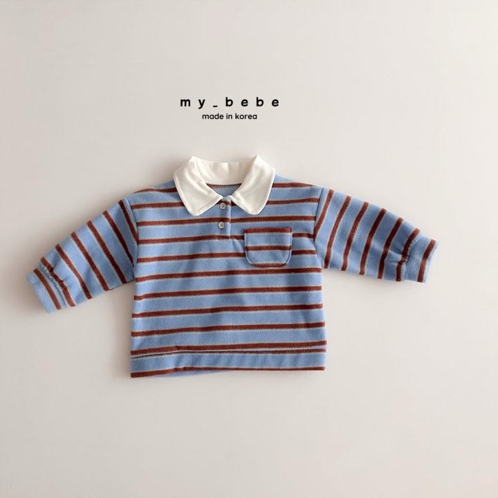 My Bebe - Korean Baby Fashion - #babylifestyle - Collar Fleece Tee - 10