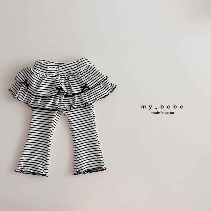 My Bebe - Korean Baby Fashion - #babylifestyle - Tiered Frill Bootcut Pants - 4