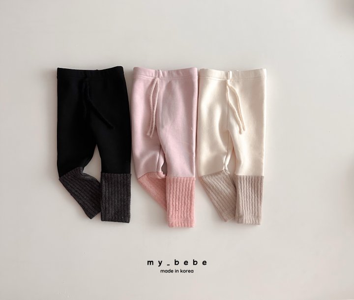 My Bebe - Korean Baby Fashion - #babyoninstagram - Angora String Sleeves Leggings - 3