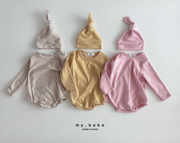 My Bebe - Korean Baby Fashion - #babyoninstagram - Chubby Suit Set (Suit + Bonnet Set) - 4