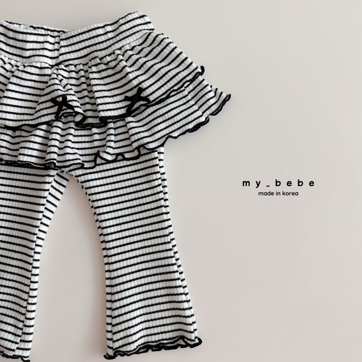 My Bebe - Korean Baby Fashion - #babyootd - Tiered Frill Bootcut Pants - 5