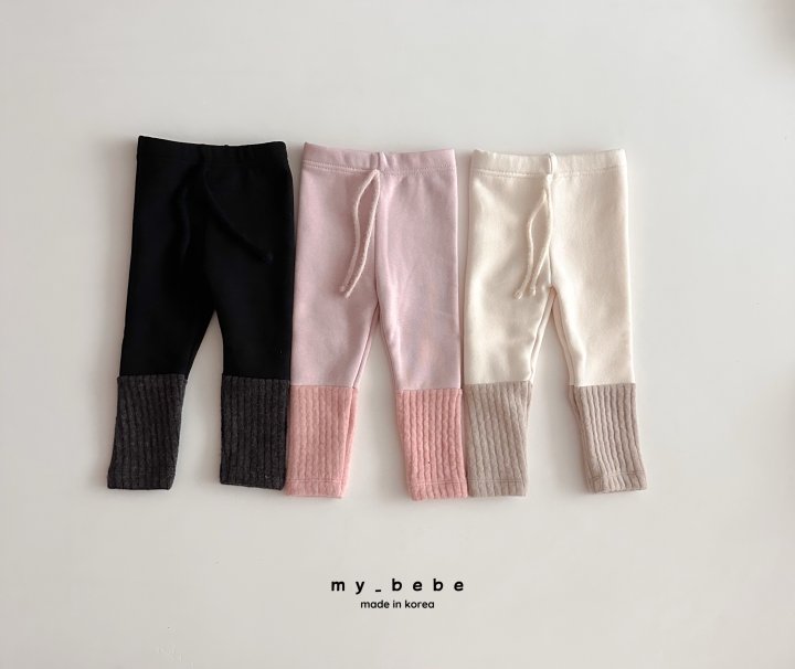 My Bebe - Korean Baby Fashion - #babyoninstagram - Angora String Sleeves Leggings - 4