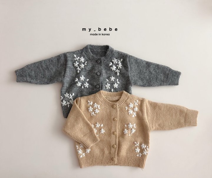 My Bebe - Korean Baby Fashion - #babyootd - Floral Embroidered Cardigan