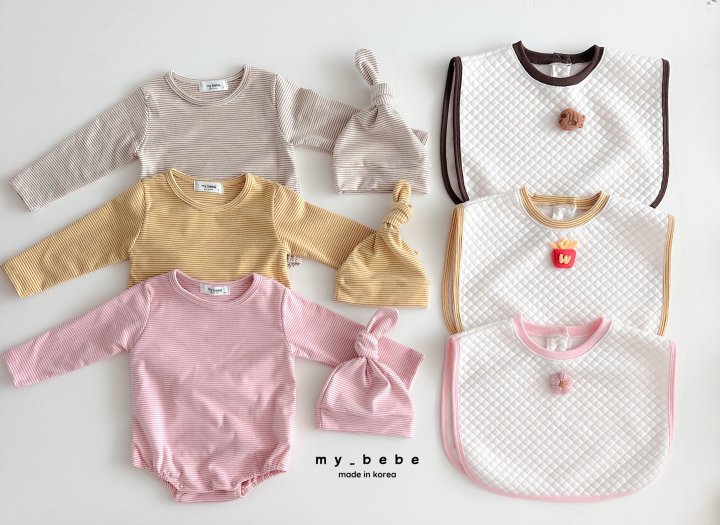 My Bebe - Korean Baby Fashion - #babyoutfit - Chubby Suit Set (Suit + Bonnet Set) - 5