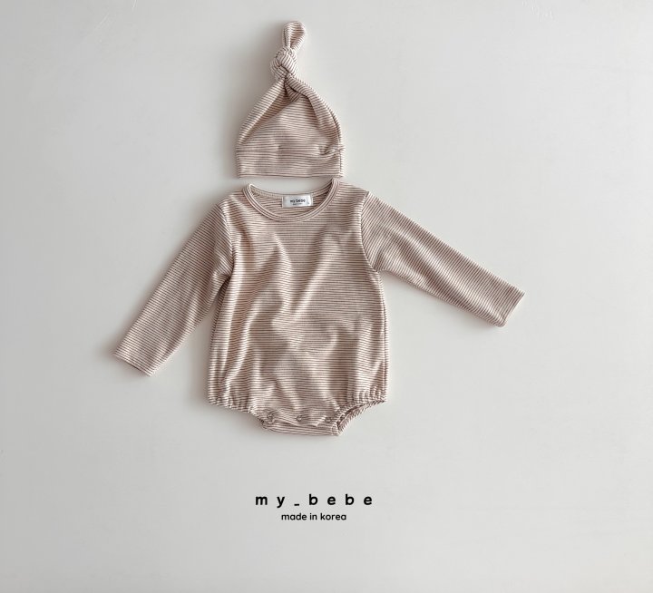 My Bebe - Korean Baby Fashion - #babyoutfit - Chubby Suit Set (Suit + Bonnet Set) - 6