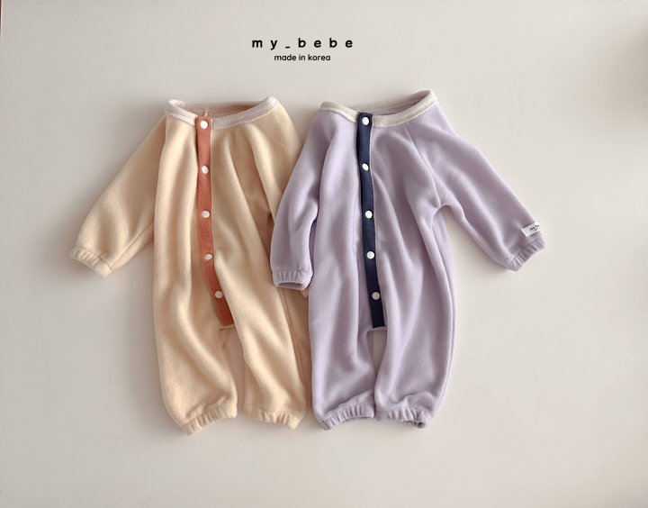 My Bebe - Korean Baby Fashion - #babyoutfit - Snap Fleece Bodysuit - 2