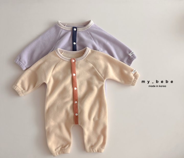 My Bebe - Korean Baby Fashion - #babyoutfit - Snap Fleece Bodysuit - 3