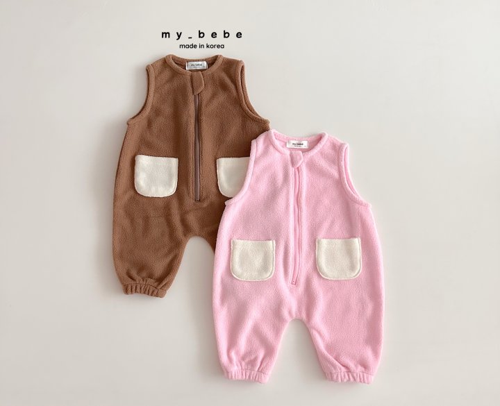 My Bebe - Korean Baby Fashion - #babyoutfit - Fleece Overalls - 2