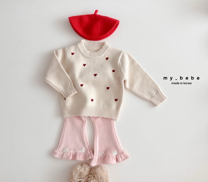 My Bebe - Korean Baby Fashion - #babyoutfit - Velour Frill Bootcut Pants - 8