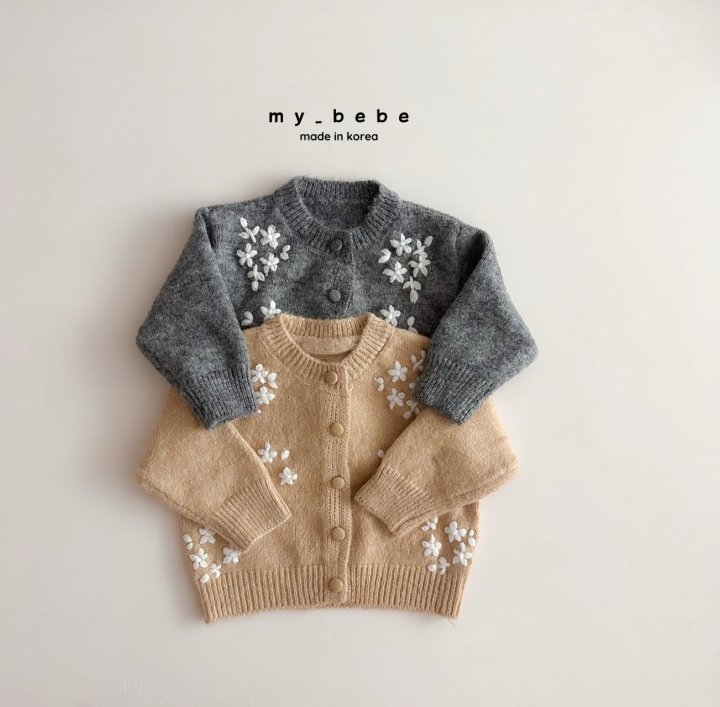 My Bebe - Korean Baby Fashion - #babyoutfit - Floral Embroidered Cardigan - 2