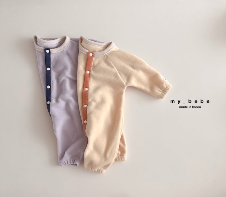 My Bebe - Korean Baby Fashion - #babyoutfit - Snap Fleece Bodysuit - 4