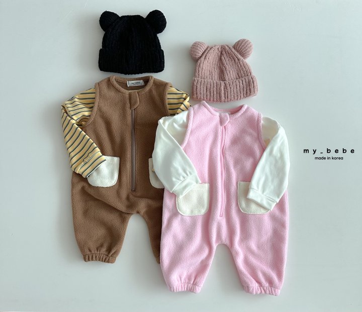 My Bebe - Korean Baby Fashion - #babywear - Fleece Overalls - 3