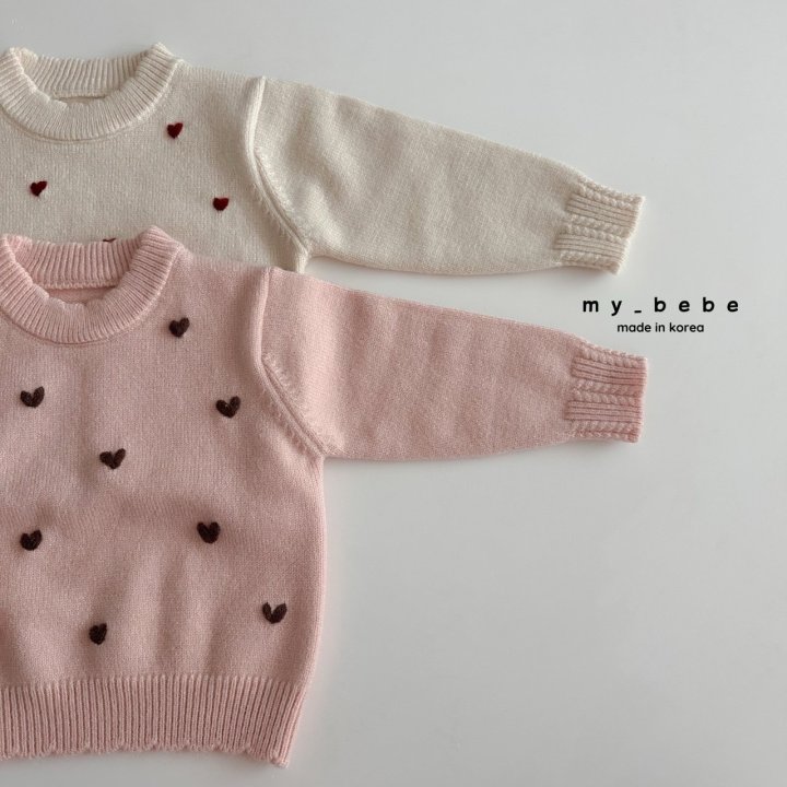 My Bebe - Korean Baby Fashion - #babywear - Heart Boom Knit - 3
