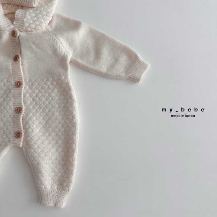 My Bebe - Korean Baby Fashion - #onlinebabyboutique - Pom Pom Hoodie Knit Suit - 7