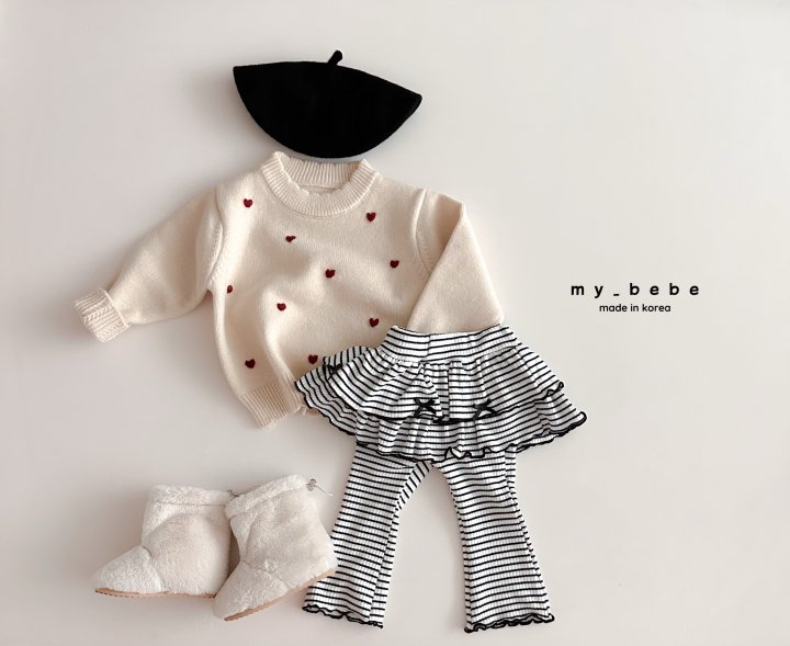 My Bebe - Korean Baby Fashion - #onlinebabyboutique - Tiered Frill Bootcut Pants - 9