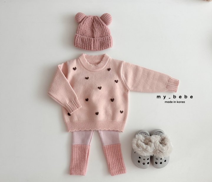 My Bebe - Korean Baby Fashion - #babywear - Heart Boom Knit - 4