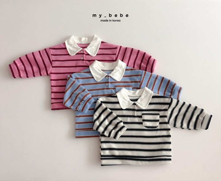 My Bebe - Korean Baby Fashion - #onlinebabyboutique - Collar Fleece Tee
