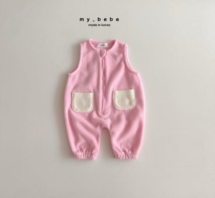 My Bebe - Korean Baby Fashion - #onlinebabyshop - Fleece Overalls - 5
